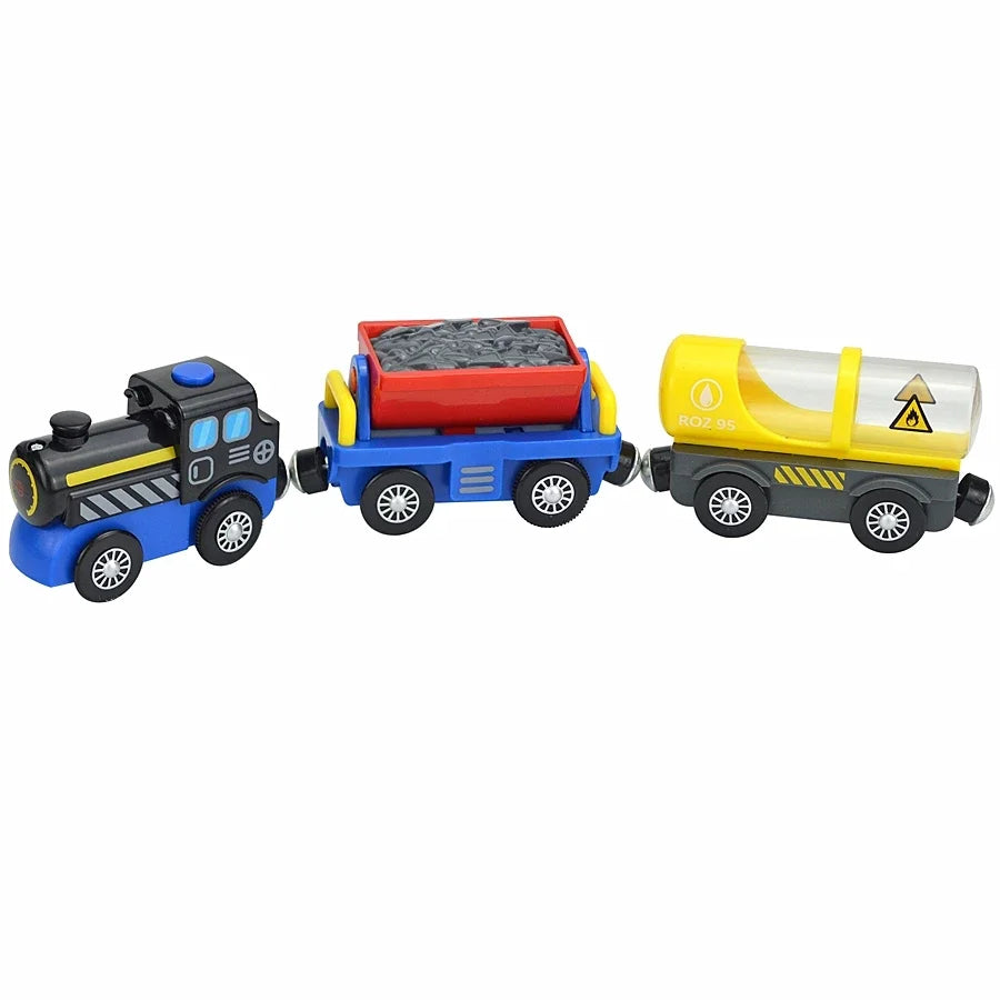 Locomotive Magnetic Car Electric Train Toys Fit All Brand Biro Wooden Diecast Slot Train Track Railway Educational Toys For Kids