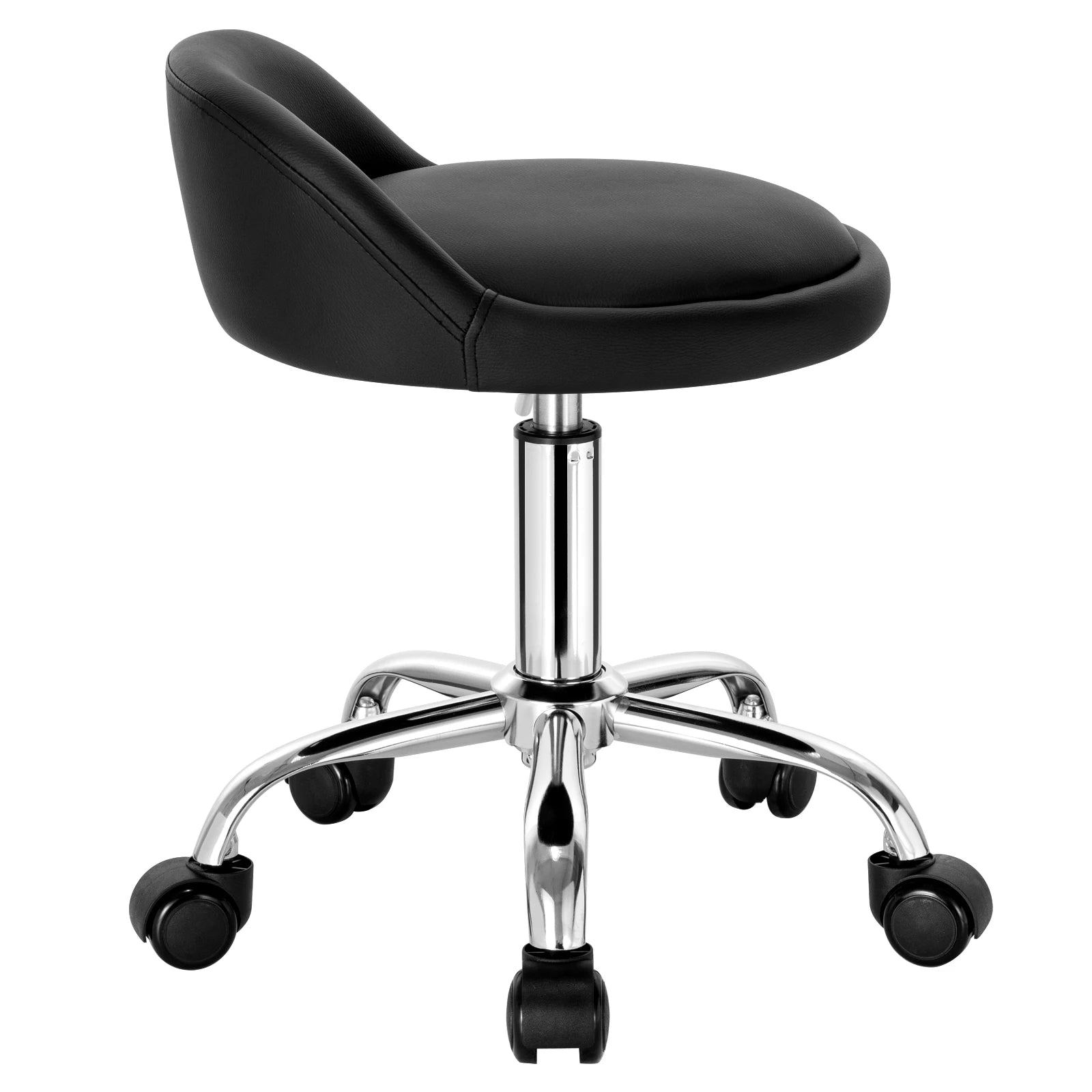 WOLTU Swivel Office Stool with Wheels Height Adjustable Computer Chair With Low Backrest Work  Roller Rocker Dressing Stool