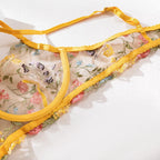 Yimunancy Floral Embroidery Lingerie Set Women Sheer 2-Piece Boho Bra + Panty Underwear Set Intimates