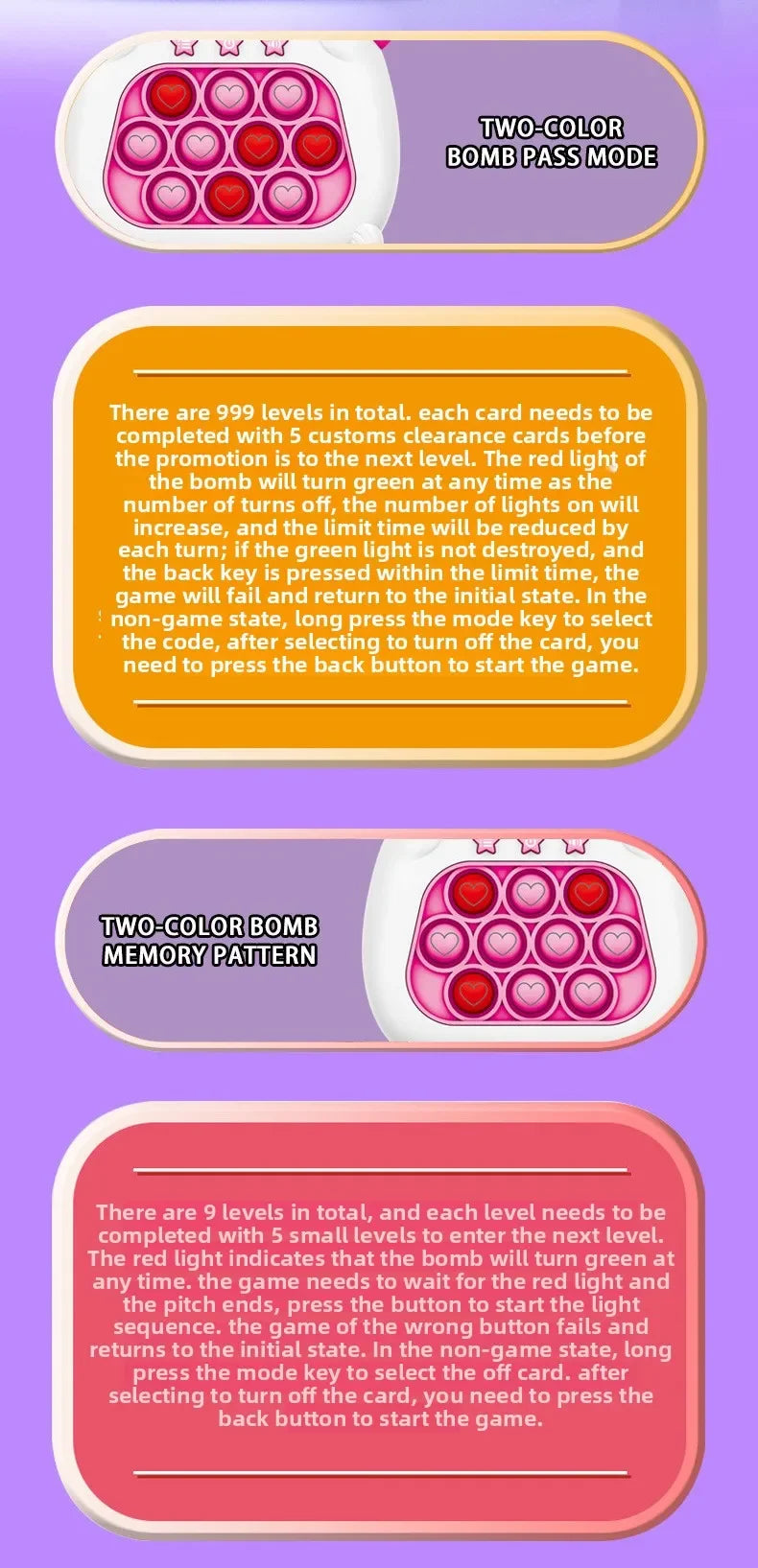 Lotso Game 3D Ground Mouse Challenge Stress Relieving Game Console Quick Push Game Pop Up Quick Push PuzzleToy Birthday Gift