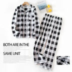 Men's Home Suits Long-sleeved Trousers Suits for Autumn and Winter Pijamas for Men Flannel Plaid Design Pajamas for Men