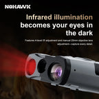 NOHAWK 2K Digital Night Vision Binoculars with Laser Rangefinder 4 Level Infrared Adjustable, Photo/Video Recording for Hunting