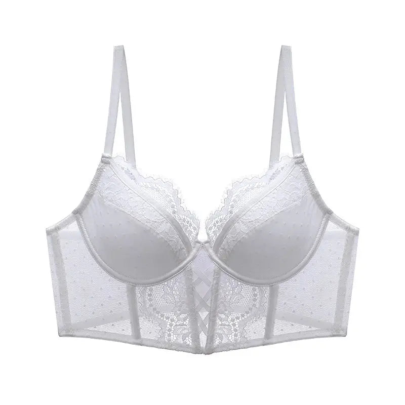 French Lace Push Up Lingerie Set Mulher Thin Underwire Bra Sheer Ruched Chemise Soft Petite Small Bust S-XL Hot Sale