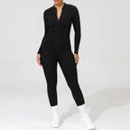 Women's Tracksuit Gym Workout Sports Clothes Outfit Zipper Jumpsuit Yoga Fitness Overalls Set Open Back Bodysuits Suit for Women