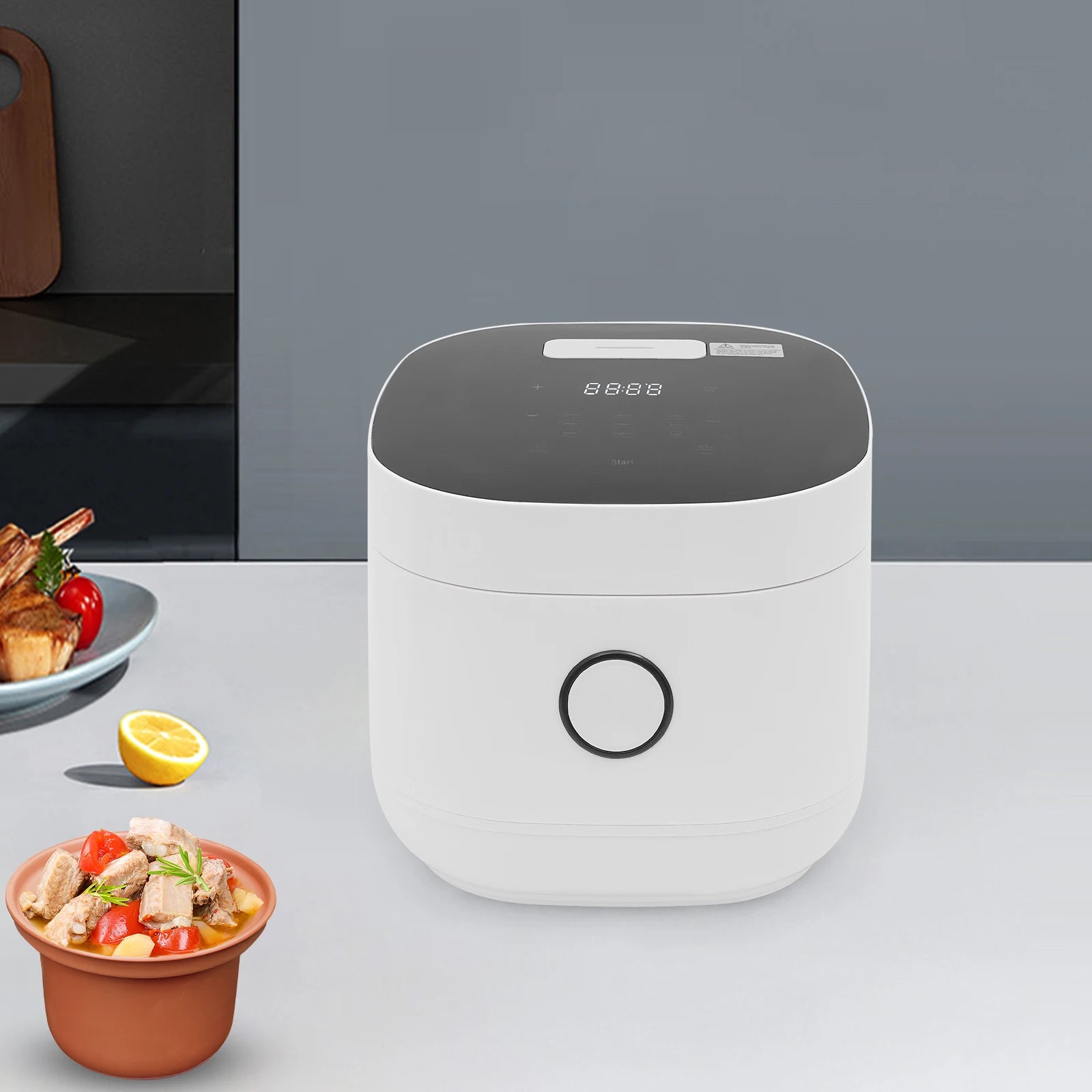 900W 5-Liter Multi-cooker 220V-240V Mini Rice Cooker with Inner Pot and Filter Basket 24-Hour Reservation Function for Household Main image