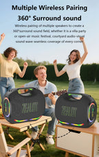 ZEALOT ZE21 250W Wireless Speaker, Outdoor Portable, 48000mAh Long Battery, With RGB Color Lights, Up To 18 Hours Of Play Time.