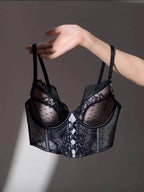 French Lace Push Up Lingerie Set Mulher Thin Underwire Bra Sheer Ruched Chemise Soft Petite Small Bust S-XL Hot Sale