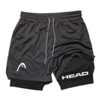 Anime Berserk Head Running Shorts Men Fitness Gym Training 2 in 1 Sports Quick Dry Workout Jogging Double Deck Summer