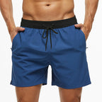 Escatch 2026 Summer Man Swimwear Solid Multicolor Polyester Mesh Liner Side Zipper Pocket Maillot De Bain Homme Sport Shorts