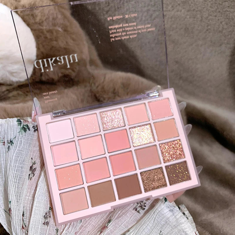 DIKALU 20-Color Korean Low Saturation Eyeshadow Tray Matte Waterproof Brown Pink Eye Shadow Palette Long-lasting Daily Makeup