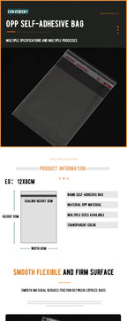 100/200pcs Transparent Self Adhesive Seal Bags OPP Plastic Cellophane Bags Gifts Bag & Pouch Jewelry Packaging Bags