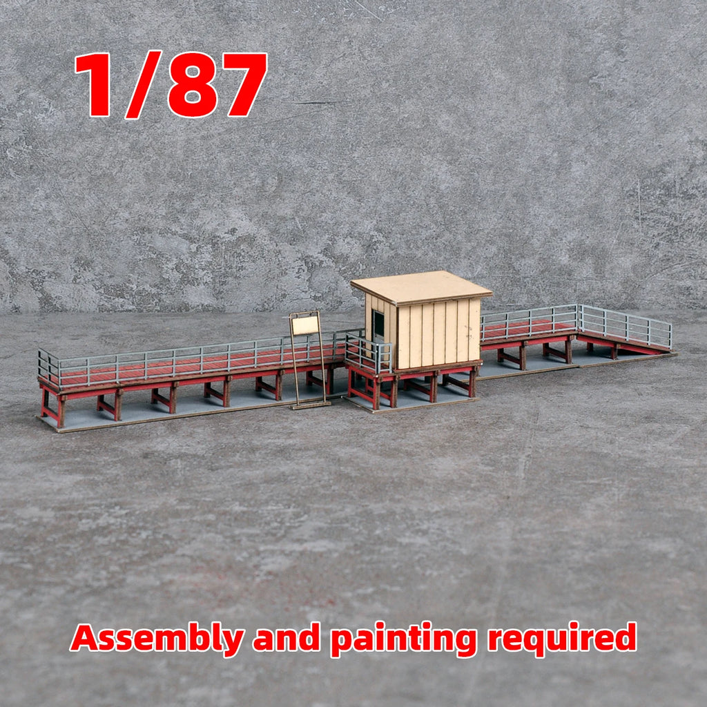 Assembly Architectural model train Railway model railway station platform miniature sand table diorama ho scale model kit 1/87