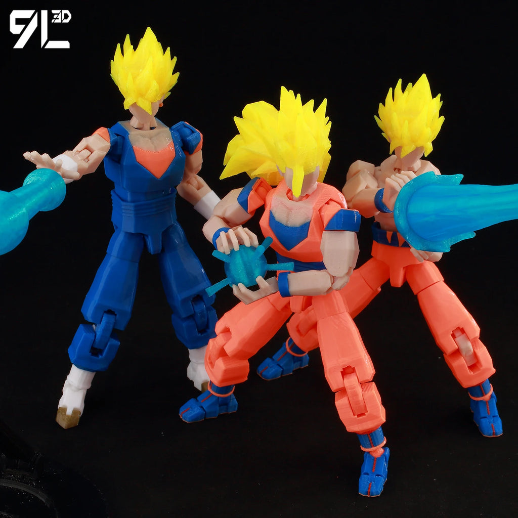 9L3D Printed Dragon Ball Son Goku Vegeta Beerus Frieza Anime Lucky13 Dummy13 Titan13 Action Figures Multi-Jointed Movable Toys