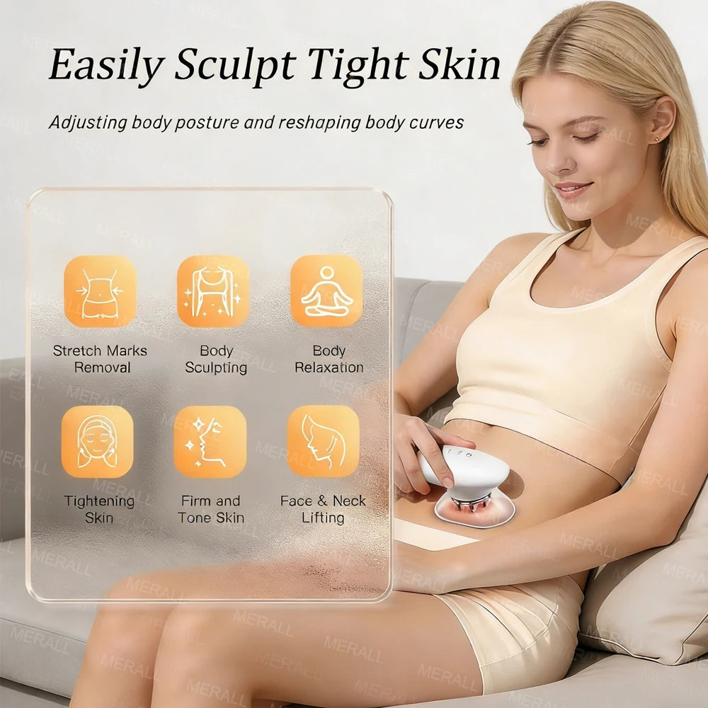 Electric Fat Cellulite EMS Removal Abdomen Massage Device Strong Suction Deep Tissue Body Sculpting Massager Tool Anti Cellulite