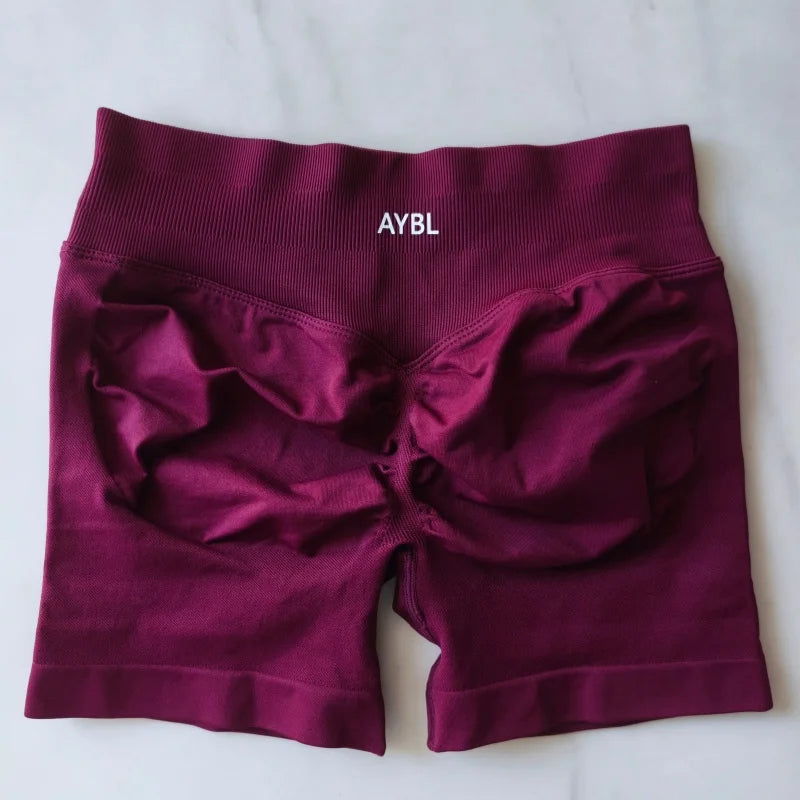 AYBL Fashion Shorts Low Waist Seamless Yoga Shorts Scrunch Bum Gym Shorts Women Workout Biker Stretch Fitness Shorts