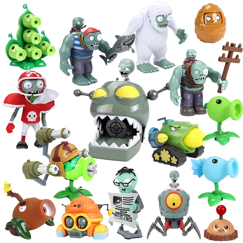PLANTS VS ZOMBIES Crazy Dave Game Action Figure Roadblock Iron Bucket Grim Reaper Zombie Model Doll Kids Toys Children's Gifts Main image