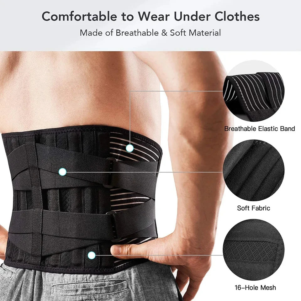 Back Braces Waist Belt Men Women Work Lower Back Pain Relief Breathable Anti-skid Spine Lumbar Support Belt
