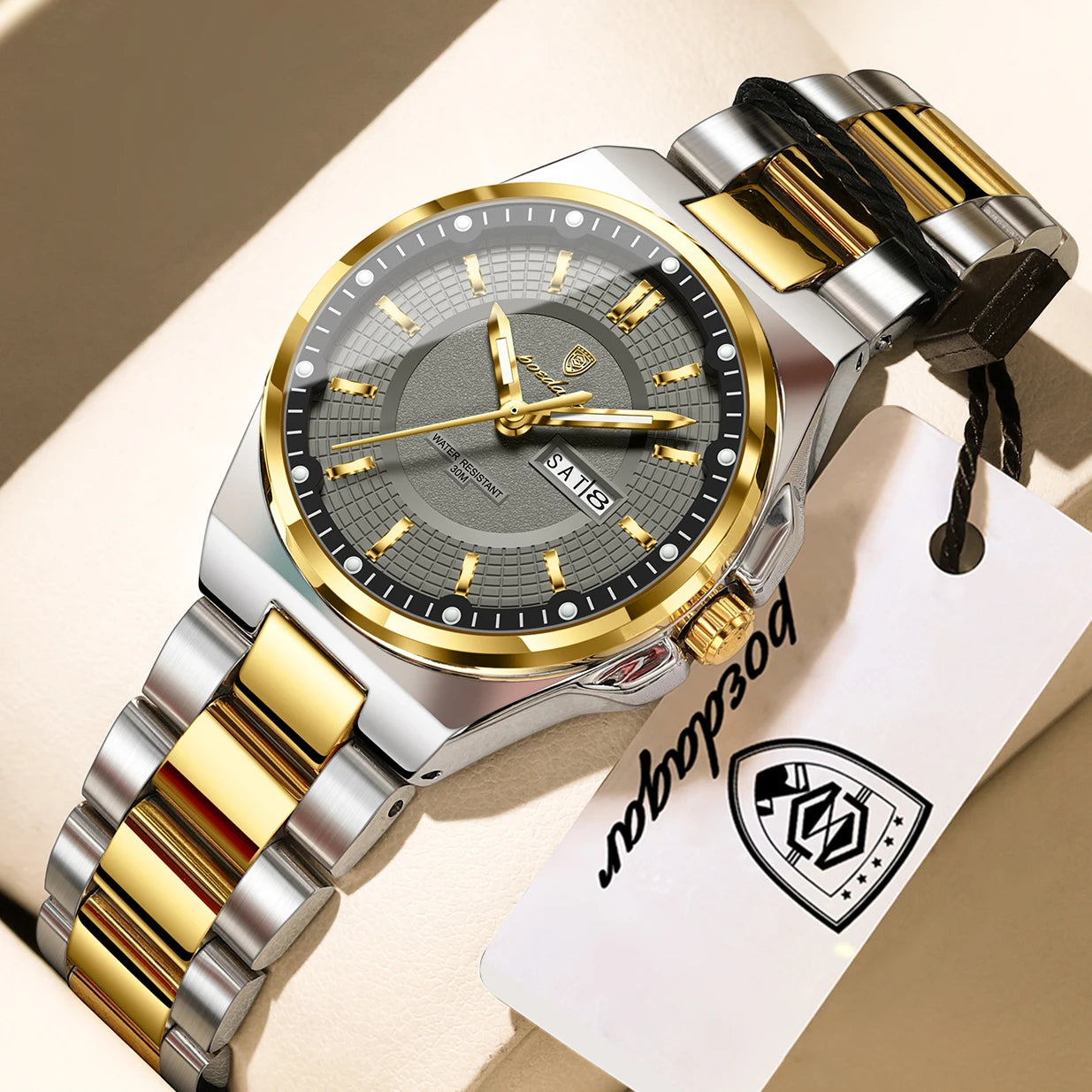 POEDAGAR Fashion Ladies Watch Top Elegant Week Date Woman Clock Quartz Stainless Steel Luminous Waterproof Women's Watches Reloj