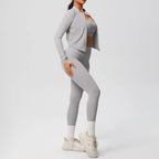 3pcs Sportswear Yoga Set Gym Sports Bra Zipper Jacket Leggings Clothes Sportswear Yoga Suits For Women Fitness Set Tracksuit
