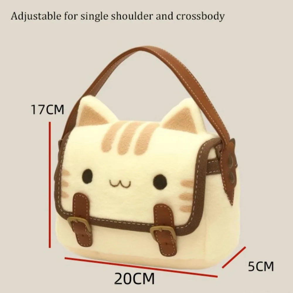 Cute Clutch Bag Plush Backpack Furry Cat Bag Adorable Kitten Handbag for Woman Kids Cartoon 2025 New Kitten Handbag