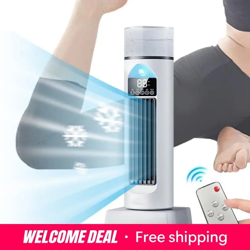 NEW Cold Air Fan Cool Air Fan Persona Air Conditioner Adjustable Speeds Humidifier Cool Gadgets with Timer & Remote