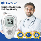 LinkSun Blood Glucose Meter G-425-3 Glucometer No Code for Diabetes Test 10/50/100pcs Strips Lancets Medical Blood Sugar mg/mmol