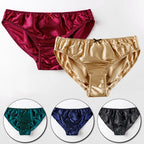 Women'S 100% Mulberry Silky Panties Fashion Lace Brief Large Size Comfortable Breathable Solid Color Lingerie Seamless Underwear