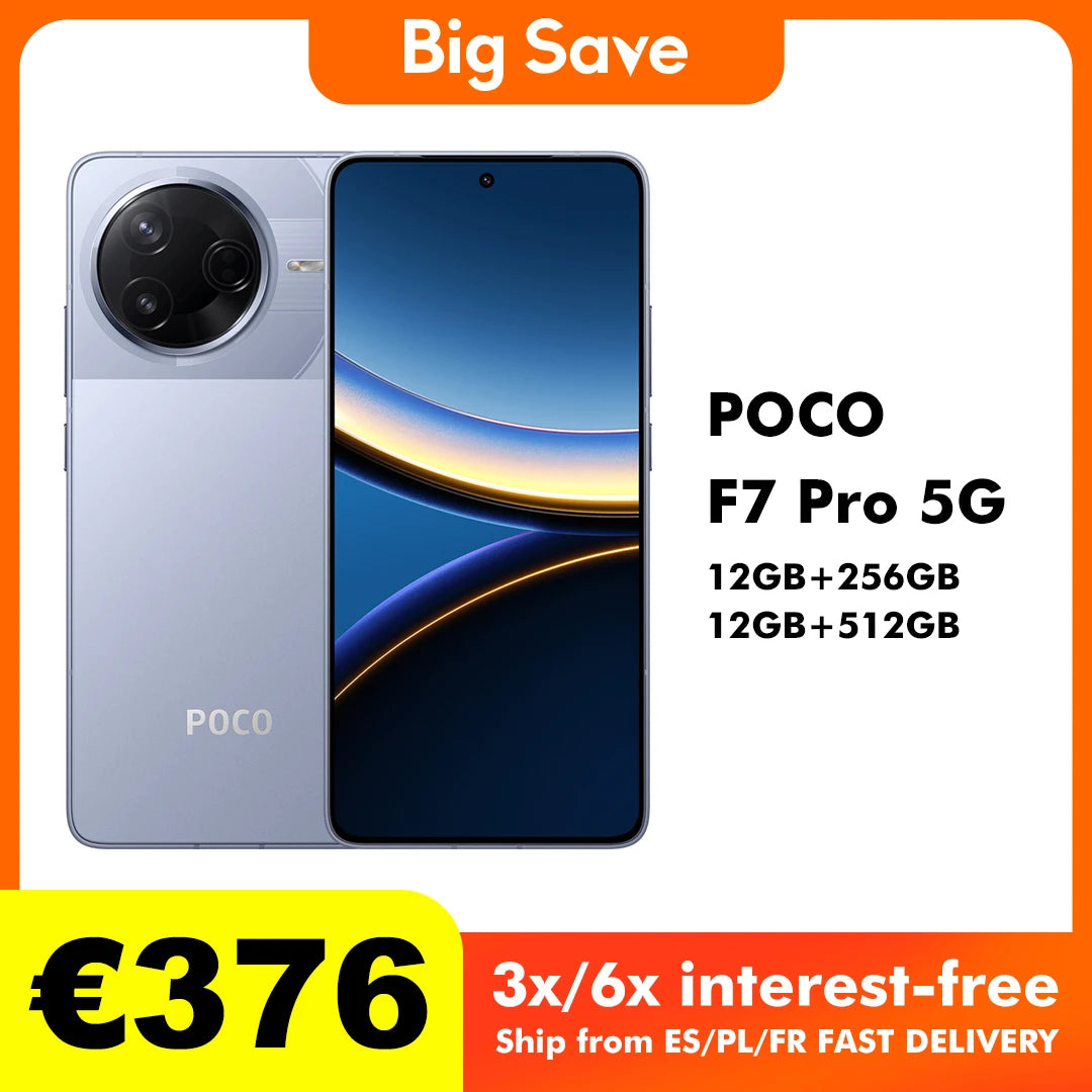 POCO F7 Pro 5G 12GB 256GB 512GB NFC Global Version Cellphone without Charger Main image