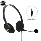 3.5mm Noise Cancelling Wired Headphones Adjustable Earphones Business Headset With Microphone For PC /Laptop/Computer