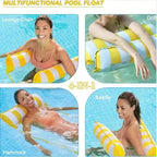 Summer Swim Inflatable Floating Water Mattresses Hammock Stripe Lounge Chairs Pool Water Sports Toys Floating Mat Pool Toys Kids