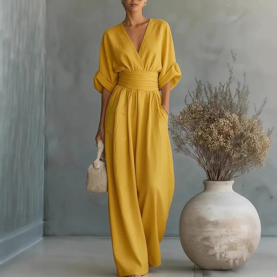Solid Color Casual Loose Jumpsuits for Woman 2026 Summer Elegant Overalls Women's Jumpsuits And Rompers Bodysuit Female Clothes