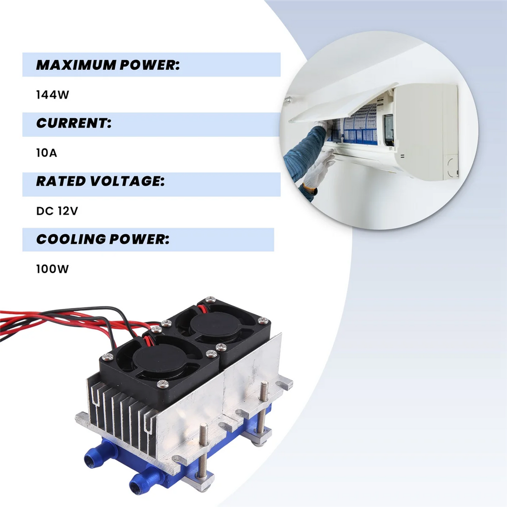 A78E-144W Thermoelectric Peltier Refrigeration Cooler 12V Semiconductor Air Conditioner Cooling System DIY Kit
