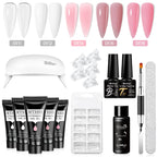 24PCS/Set 20ml Poly Naili Extension Gel  Kit Mini UV Lamp Sealer With Base Top Coat Professional Poly UVNail Gel Kit Starter Kit