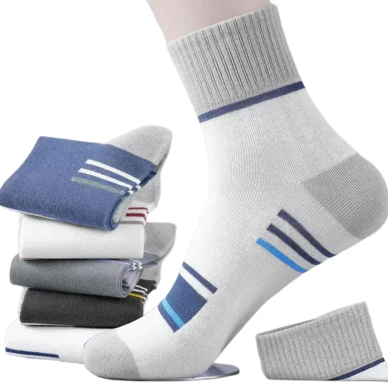 Men's 100% Cotton Casual Socks for Spring and Summer, Men's Antibacterial & Deodorant Business Socks, High-Quality Sports Socks Main image
