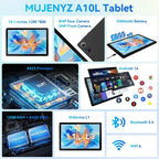10Inch Tablet Android14 12GB RAM 64GB ROM Octa Core WiFi Dual Camera with Stylus Keyboard Mouse Headphones Case Computer PAD Set
