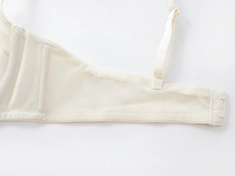 Luxury Women Lingerie Set Sexy Lace Embroidery Underwear French Thin Cup Push Up Bra Summer Mesh Breathable Intimates Bra Sets