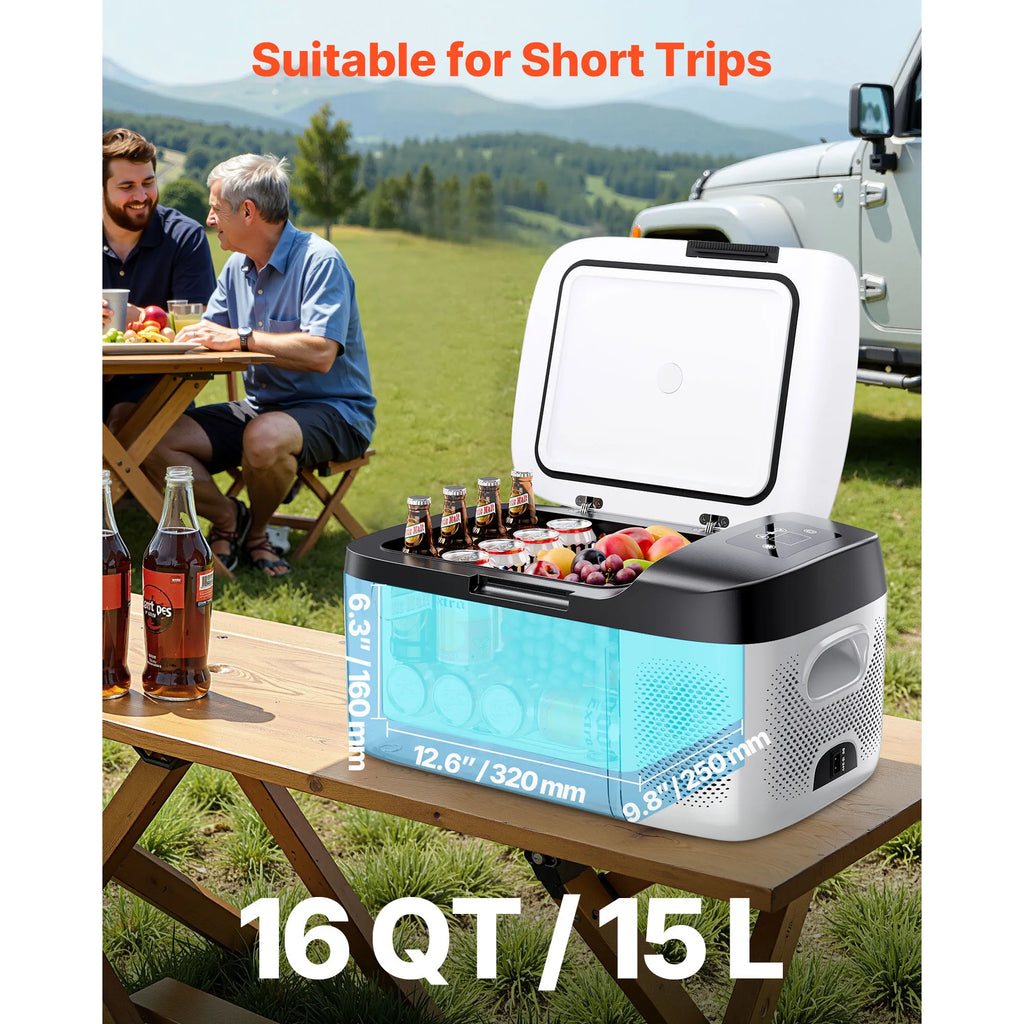 SucceBuy 15L 20L 22L Car Refrigerator Electric Cooler -4°F to 68°F Car Fridge with APP Control Cars Freezer for RVs Camping