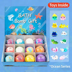 Children’s  Bath Bombs Set Bath Gift with Hidden Toys Safe Ocean Bubble Bath Perfect for Sensory Play Bathtime Fun