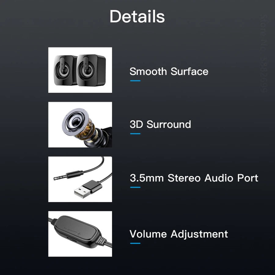 PC Speaker For Computer Laptop Notebook Desktop Caixa De Som Mini Sound Box Music Bocina Column Acoustics Coluna Audio System