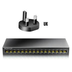 AMPCOM Network Switch 16 Ports Switch Ethernet 1000Mbps Gigabit High Performance Smart Switcher RJ45 Hub Internet Injector