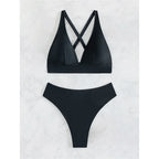 S - XL Cross Back Mini Micro Thong Bikini Female Swimsuit Women Swimwear Two-pieces Bikini set Bather Bathing Suit Swim K5022