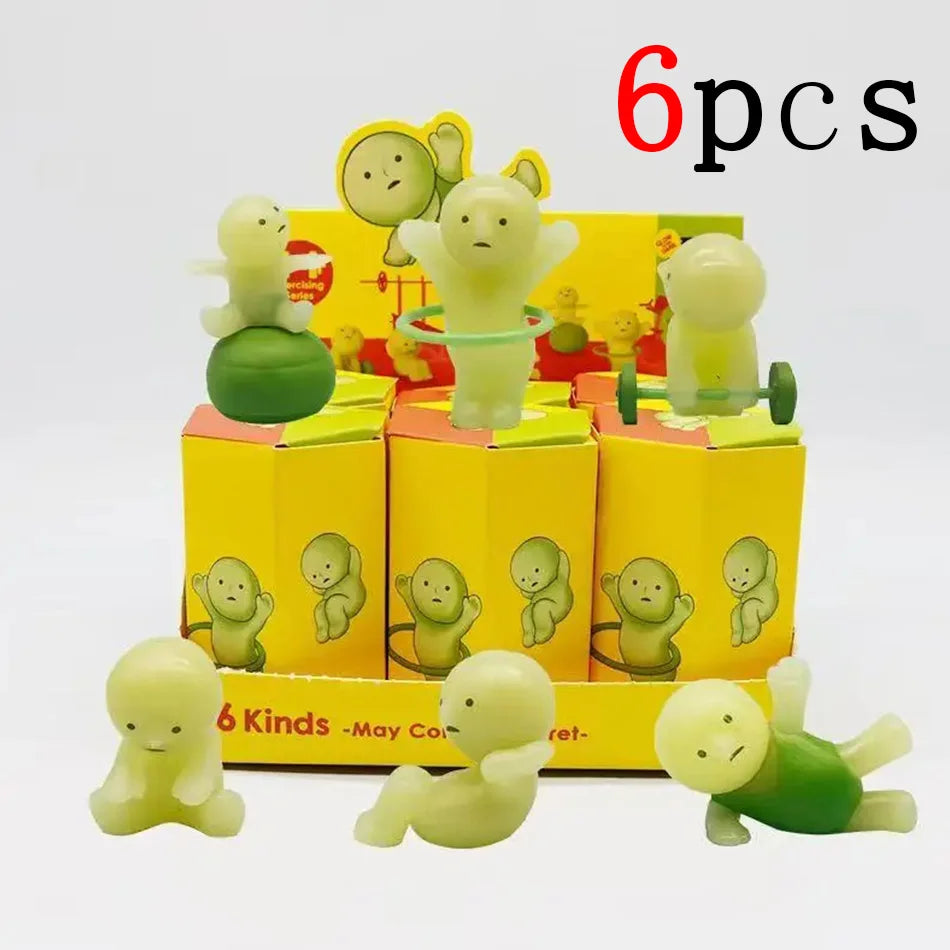 Surprise Gift blind box action figures Yoga Bedroom series multiple doll green noctilucent mysterious decoration model for toy