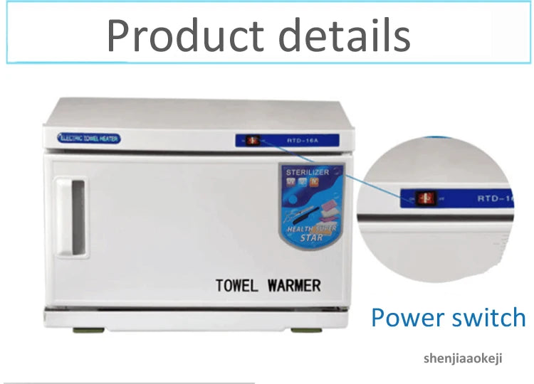 16L Towel Warmer Sterilization Cabinet With UV Disinfection for Facial Salon Spa Towel Hot Towel Heating Cabinet Box 110v/220v