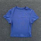 Solid color women's soft breathable yoga short-sleeved comprehensive training tight T-shirt with exposed belly button fitness sh