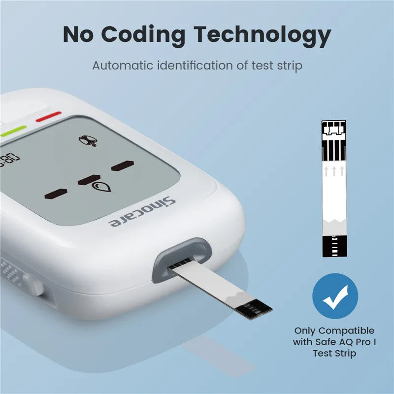 Sinocare Safe AQ pro Ⅰ Blood Glucose Meter Glucometer Kit Diabetes Tester Medical Blood Sugar Meter or Only Test Strips Lancets