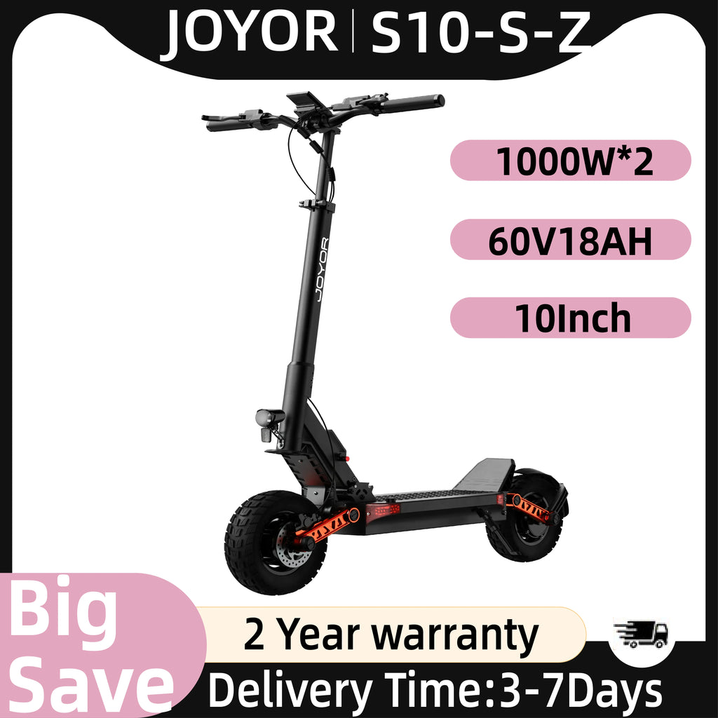 JOYOR S10-S-Z E Scooter 60V 18Ah Dual Motor 2000W 10 Inch Tire Adult Black Escooter Max Speed 65km/h Range 70-85km