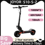 JOYOR S10-S-Z E Scooter 60V 18Ah Dual Motor 2000W 10 Inch Tire Adult Black Escooter Max Speed 65km/h Range 70-85km