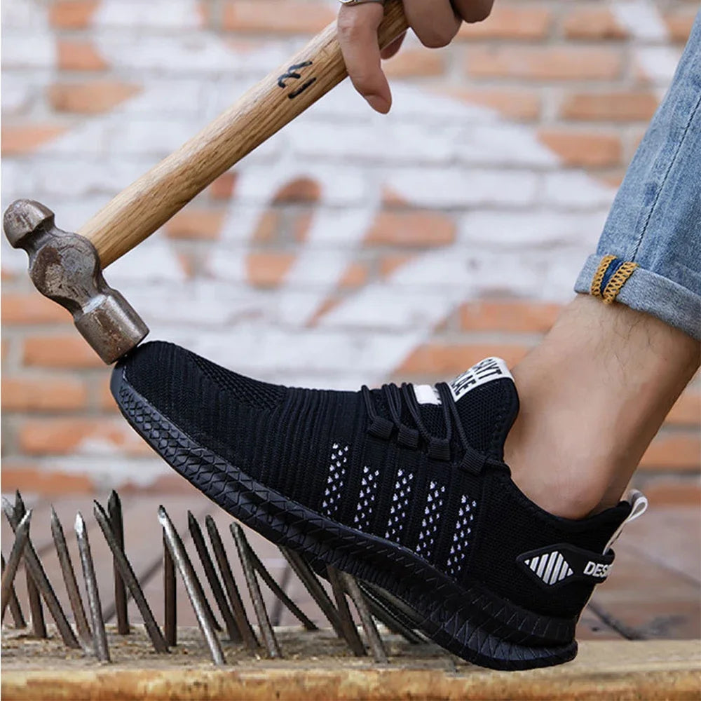 Work Safety Shoes Summer Breathable Men Air Cushion Work Protective Sneakers Anti-Puncture Work Shoes Male Steel Toe Shoes Secondary image