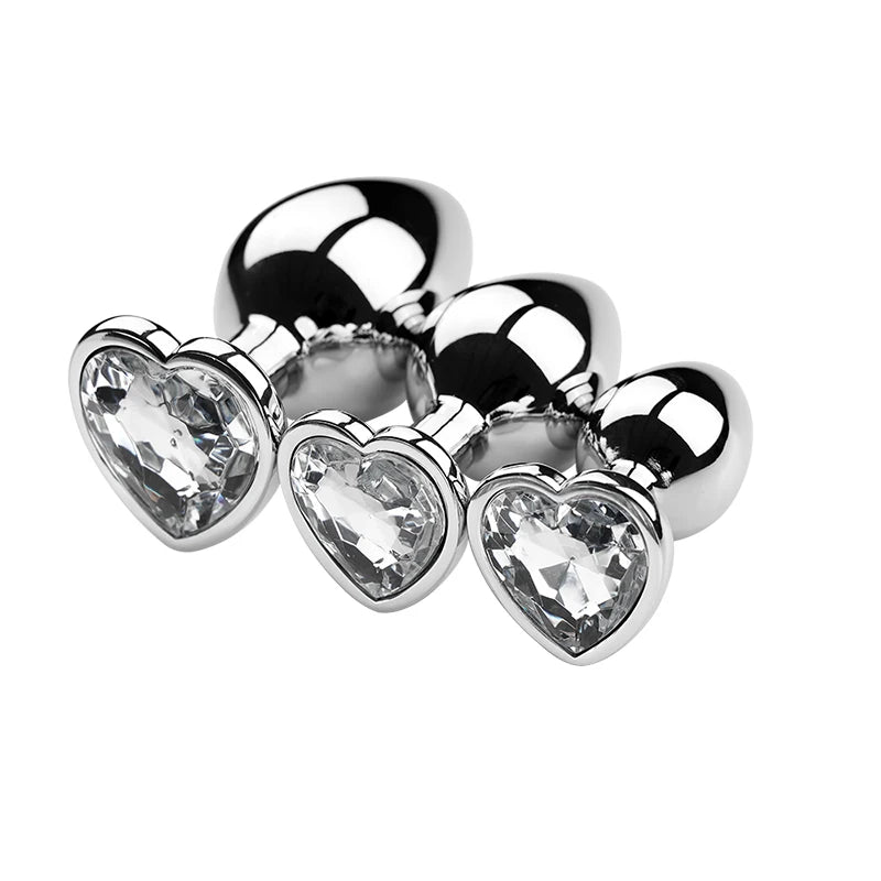 Metal Anal Plug for Women Men Couples Butt Plug Butt Toy Adult Game Masturbator Anal S/M/L Diamond Sex Toy for Adult Products