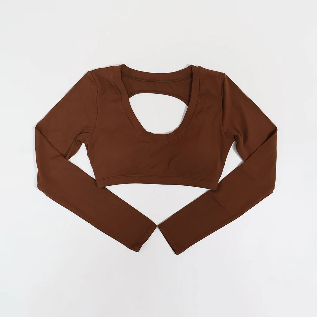 New Summer Women's Backless Long Sleeved Yoga Top Breathable Soft Sportswear for Gym Training Comfortable Fitness Clothing Woman